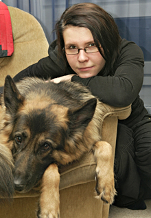 Tanja Timonen ja koiransa Bonja