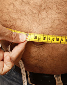 Miguel Veran vatsan ympärysmitta ennen laihtumistaan.
